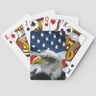 Baralho Bald Eagle American Flag Tocando Cartões