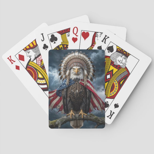 Baralho Bald Eagle Wearing an American Flag  (Verso)
