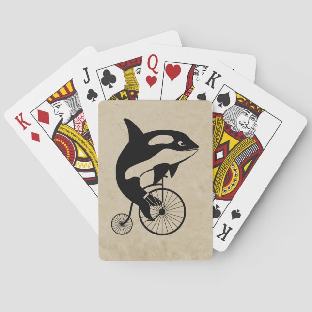 Baralho Baleia de assassino da orca na bicicleta do (Verso)