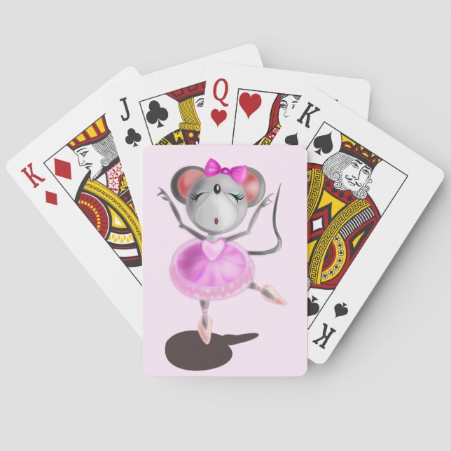 Baralho Ballerina Balé do mouse Dancer Engraçado Jogando C (Verso)