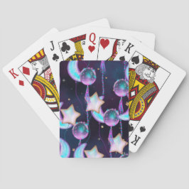 Baralho Balões Cósmicos | Estrelas de Lua Roxa Azul Planet