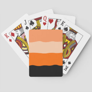 Baralho Bandas de onda laranja e preta minimalistas