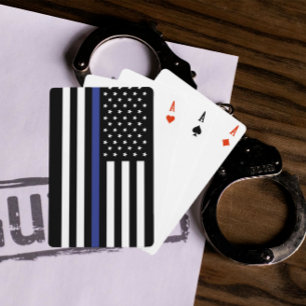 Baralho Bandeira Americana de Linha Azul Personalizada