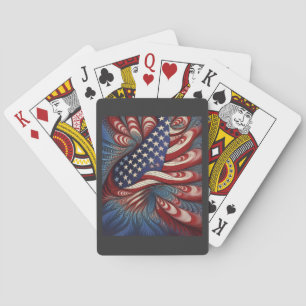 Baralho Bandeira Americana Patriótica Fractal