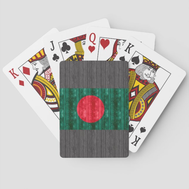 Baralho Bandeira bengali de madeira (Verso)