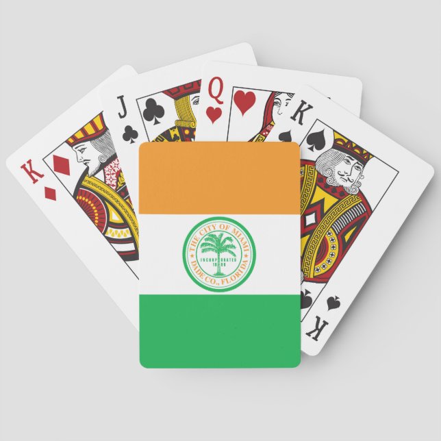 Baralho Bandeira da cidade de Miami (Flórida) (Verso)