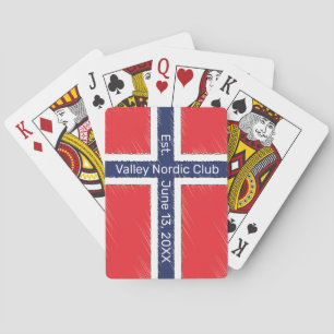 Baralho Bandeira da Noruega Personalizada com Nome ou Inic