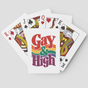 Baralho Bandeira do Orgulho LGBTQ Retro Gay e Elevado