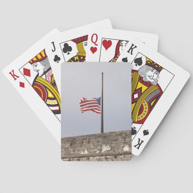 Baralho Bandeira dos Estados Unidos em Half-Mast (EUA) (Verso)