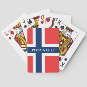 Baralho Bandeira norueguesa de cartões de jogo feitos sob