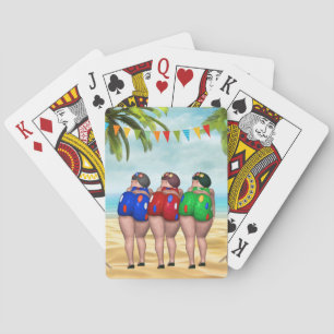 Baralho Banhando cartões de jogo das belezas