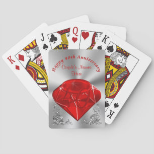 Baralho Barato 40th cartões PERSONALIZADOS do aniversário