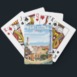 Baralho Barcelona Espanha Art Vintage<br><div class="desc">Design de viagem de vetor de Barcelona. Barcelona,  a capital cosmopolita da Catalunha da Espanha,  é conhecida pela sua arte e arquitetura.</div>