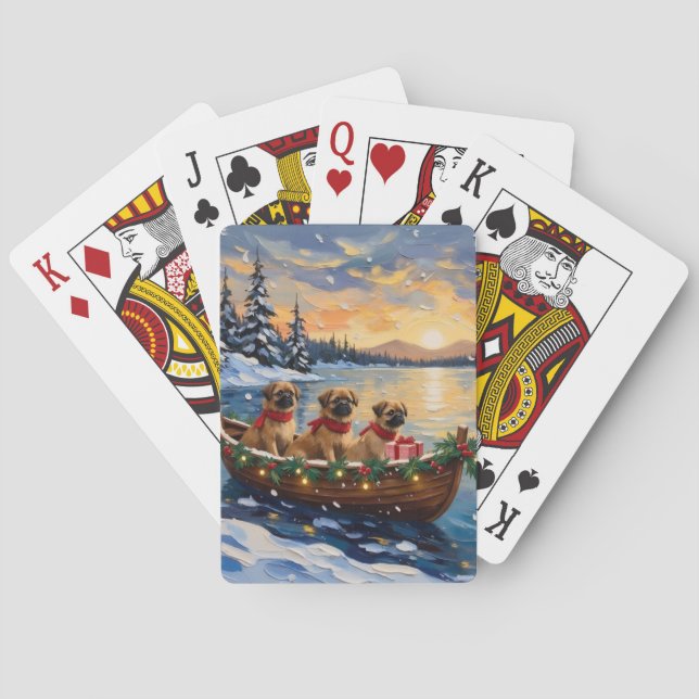 Baralho Barco de Natal de Pequinês Feriado (Verso)