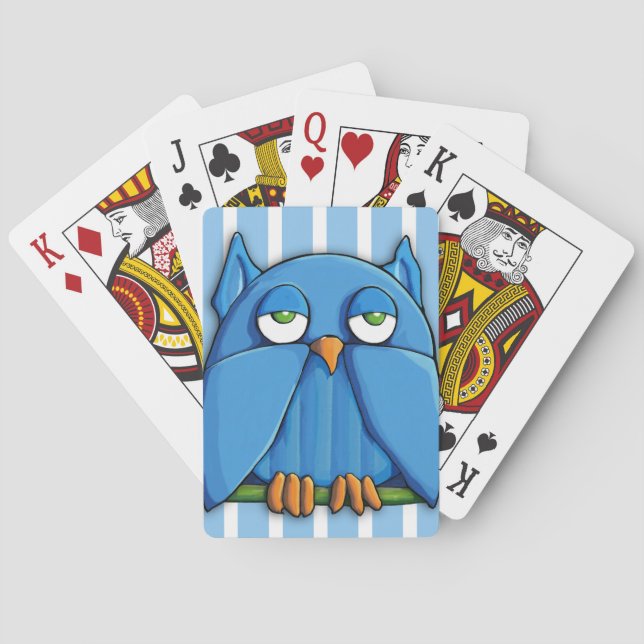 Baralho Barras Aqua Owl stripes Bicycle® Playing Cards (Verso)