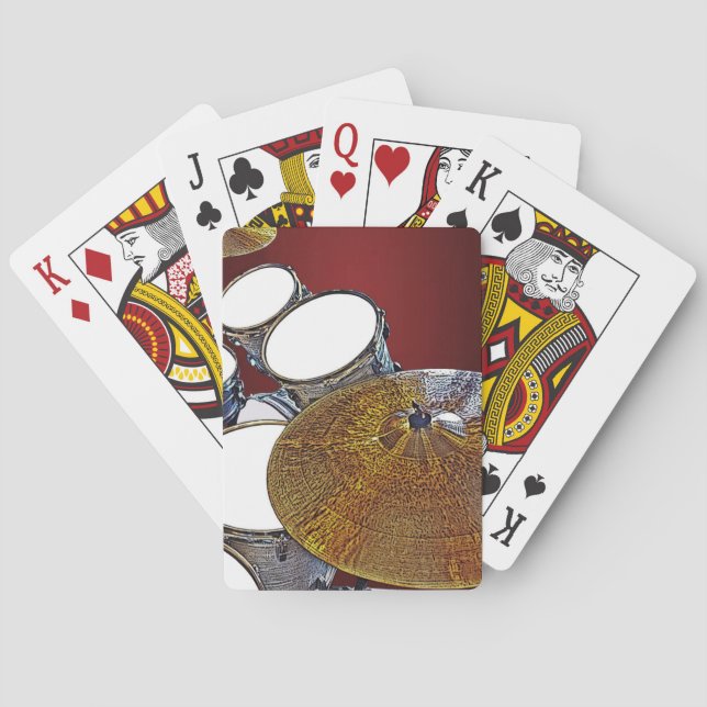 Baralho Baterista Snare Drum Kit Cymbals Percussion Drummi (Verso)