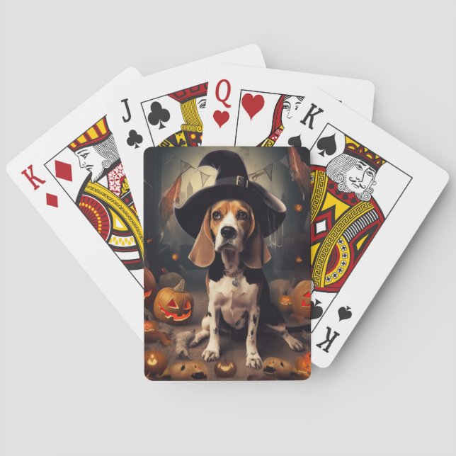 Baralho Beagle Pumpkins Halloween Assustado (Verso)