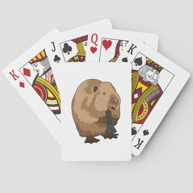 Baralho Beaver at Chess with Chess piece Bishop (Verso)