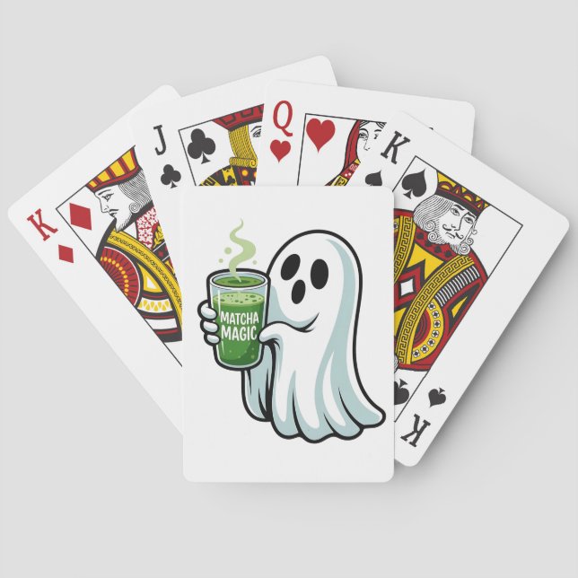 Baralho Bebendo Fantasma do Spookie Halloween Matcha Drink (Verso)
