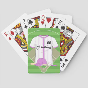 Baralho Beisebol Personalizado Bonito rosa