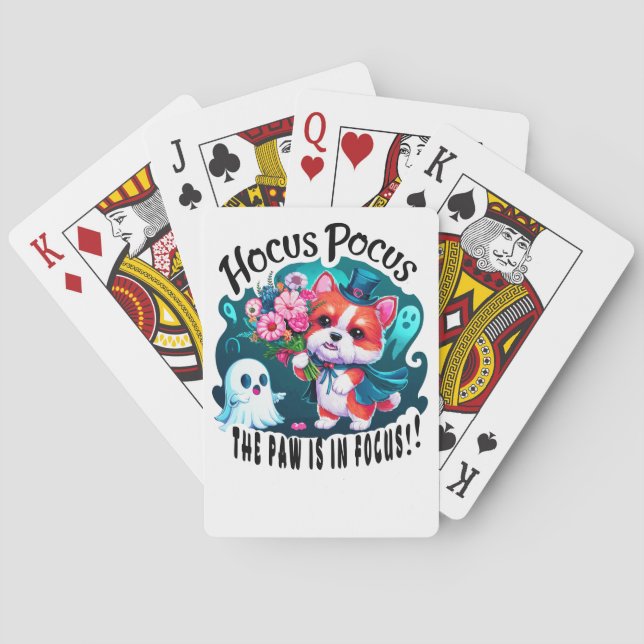 Baralho Bela Arte do Halloween Corgi: Hocus Pocus Theme De (Verso)