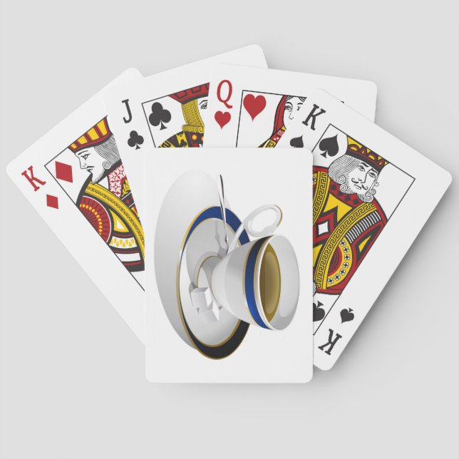Baralho Bela taça de café com cartões de jogar (Verso)