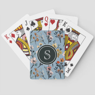 Baralho Beleza Botânica: Azul-Bebê Cor-De-Água Monograma