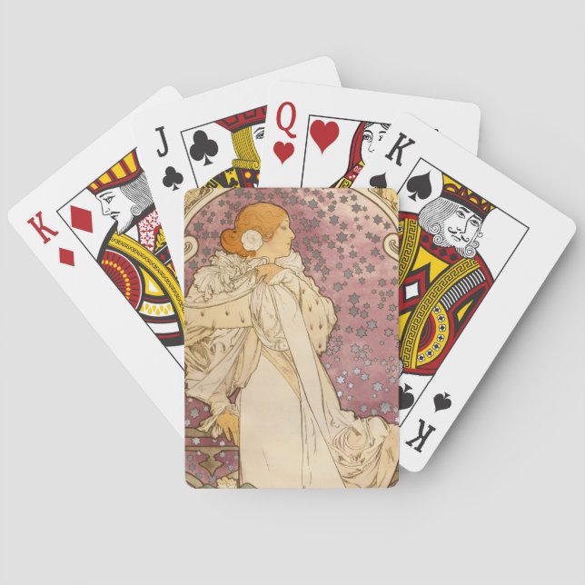 Baralho Beleza da Mulher Mucha Art Nouveau (Verso)