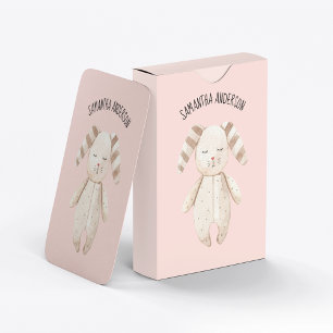Baralho Beleza Moderna Pastel Pink Bunny com Nome
