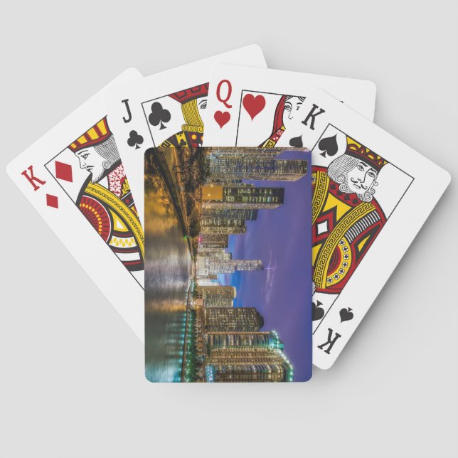 Baralho Belo rio Chicago em Sunset, Illinois (Verso)