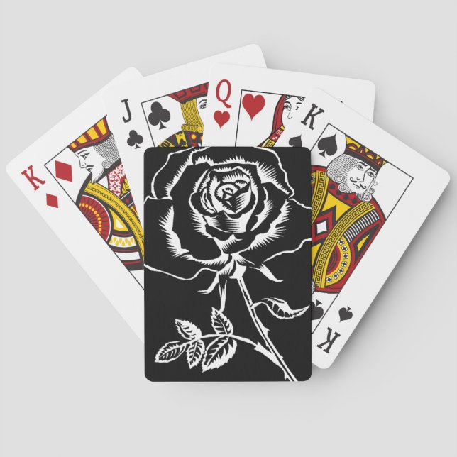 Baralho belo rosa a preto e branco (Verso)