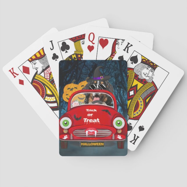 Baralho Bernese Mountain Dog Dirigindo Carro Assusta Hallo (Verso)