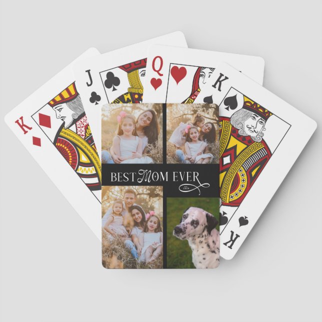 Baralho Best Mom Ever 4 Photos Mothers Day Gifts (Verso)
