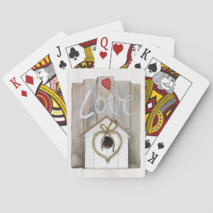 Baralho Birdhouse rústico dos namorados