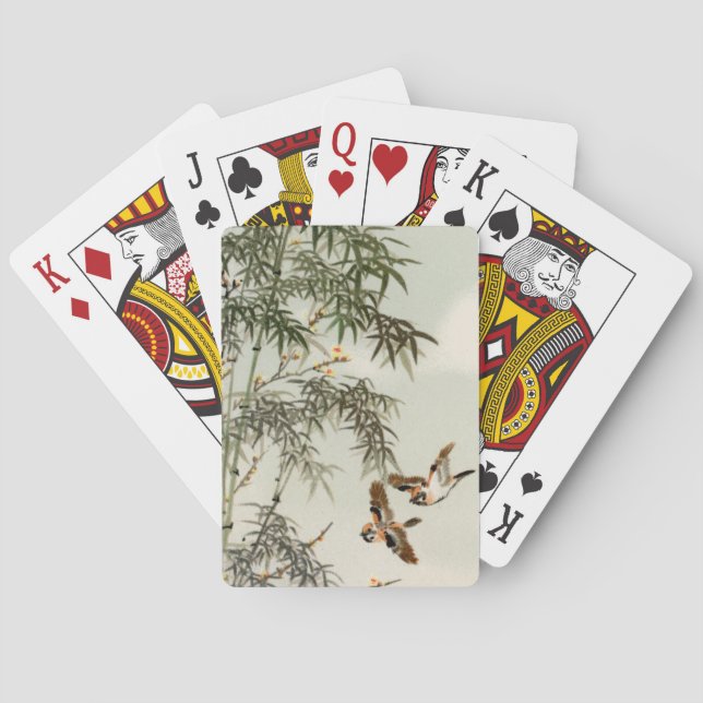 Baralho Birds Bamboo Asian Japonês Vintage (Verso)