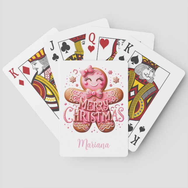 Baralho Biscoito de Natal Cor-de-Rosa (Verso)