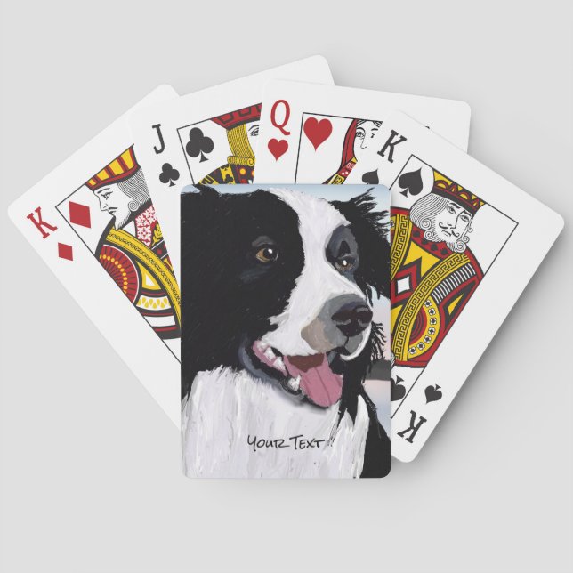 Baralho Black and White Border Collie Playing Cards (Verso)