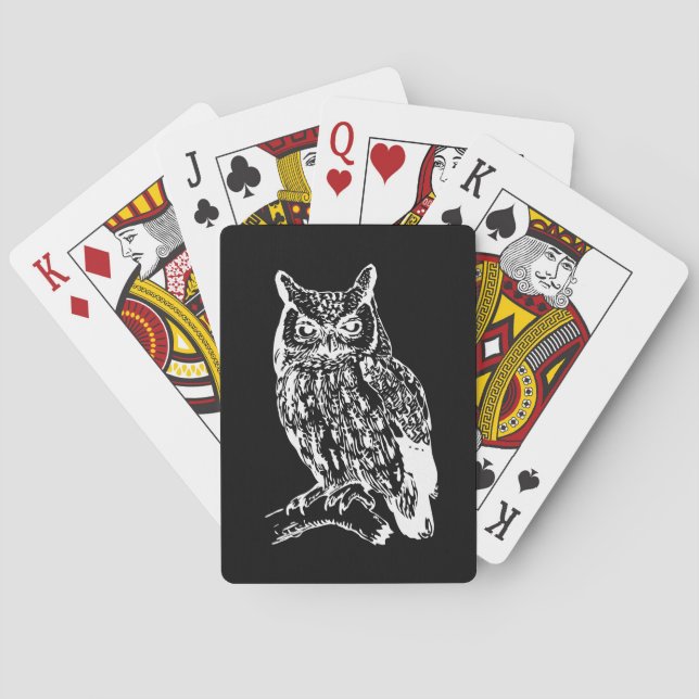 Baralho Black and White Owl Art (Verso)