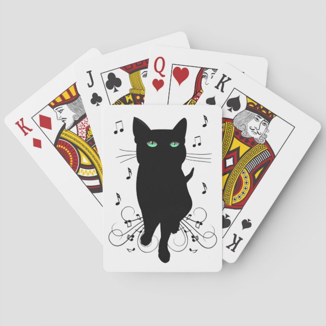Baralho Black Cat Surrounded by Whispering Notes of Music (Verso)