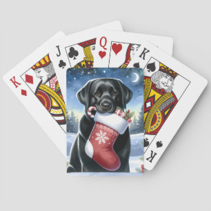 Baralho Black Lab Felry Christmas — Puppy Cute Dog Labra