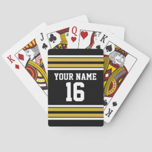 Baralho Black with Dourado White Stripes Team Jersey
