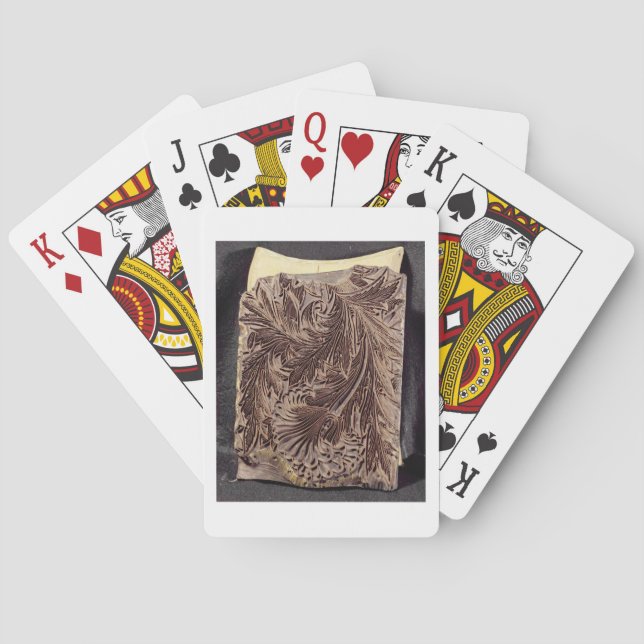 Baralho Bloco de impressão design Tulip, 1875 (madeira ent (Verso)