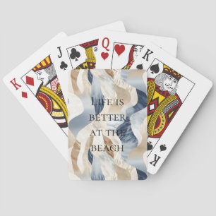 Baralho Blue Cream Sand Ivory Abstrato Waves Beach