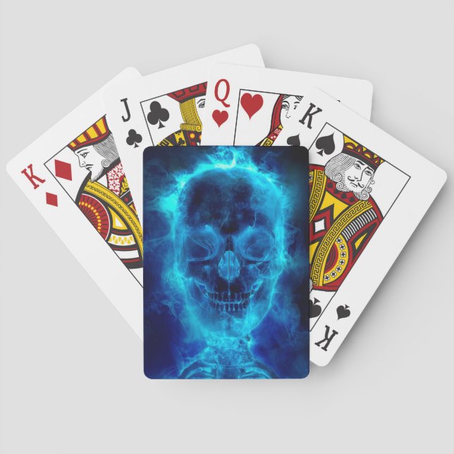 Baralho Blue Flaming Skull (Verso)