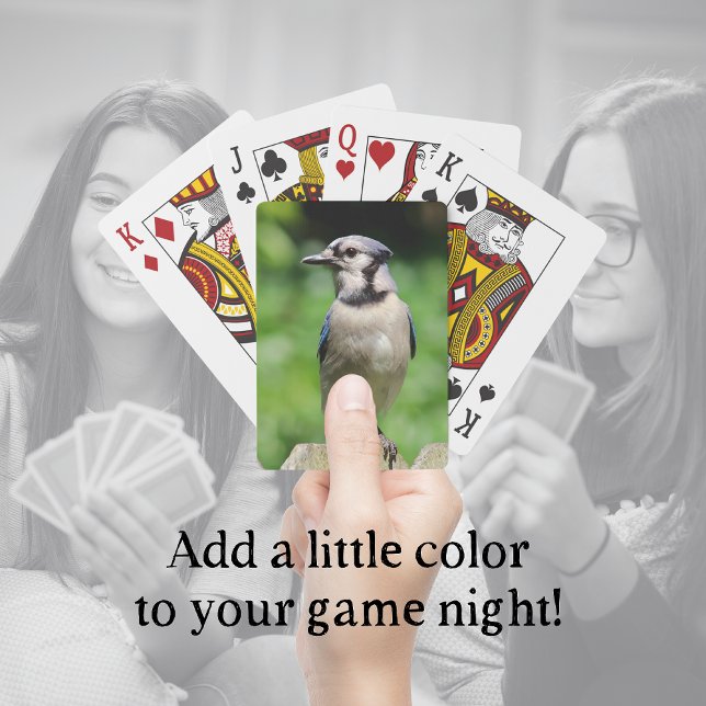 Baralho Blue Jay on Fence Bird Lover's Play Cards (Blue Jay Playing Cards add color to your game night. A fun "just because" gift for bird lovers!)