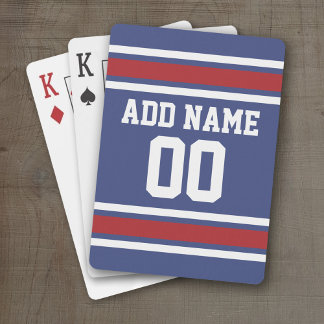 Baralho Blue Red Football Jersey Número Personalizado