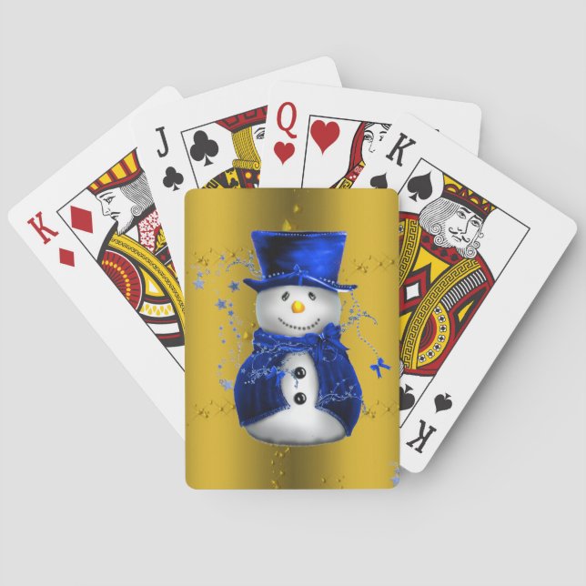 Baralho Blue Snowman no Dourado Natal (Verso)