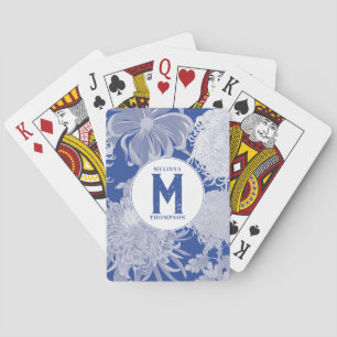 Baralho Blue White Vintage Chinoiserie Floral Monograma