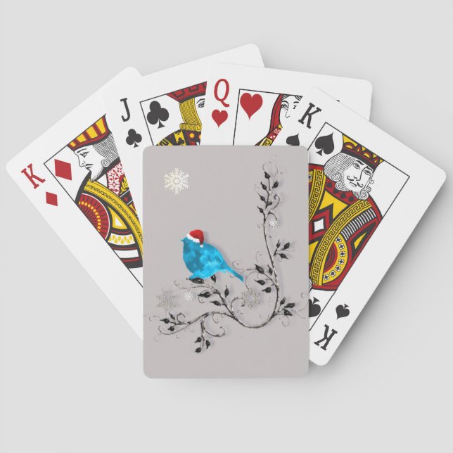 Baralho Bluebird assistindo flocos de neve (Verso)