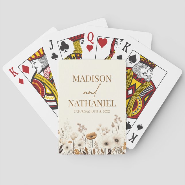 Baralho Boho Wildflower Fllower Floral Casamento (Verso)
